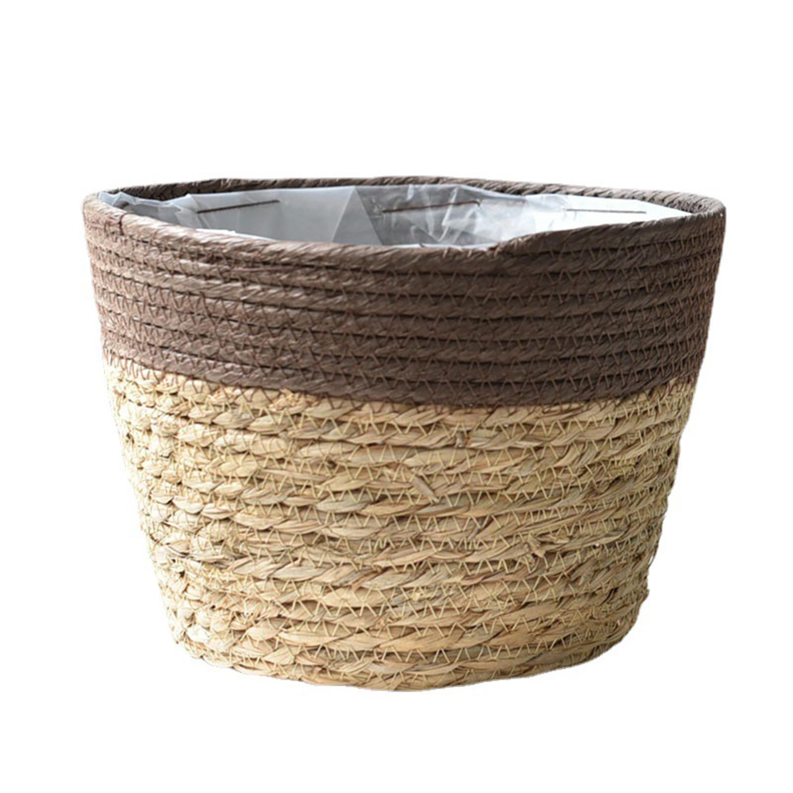 Outsideworld Rattan Flower Pots Yard Plant Pots Flower Basket Flowerpot Storage Box For Vegetables