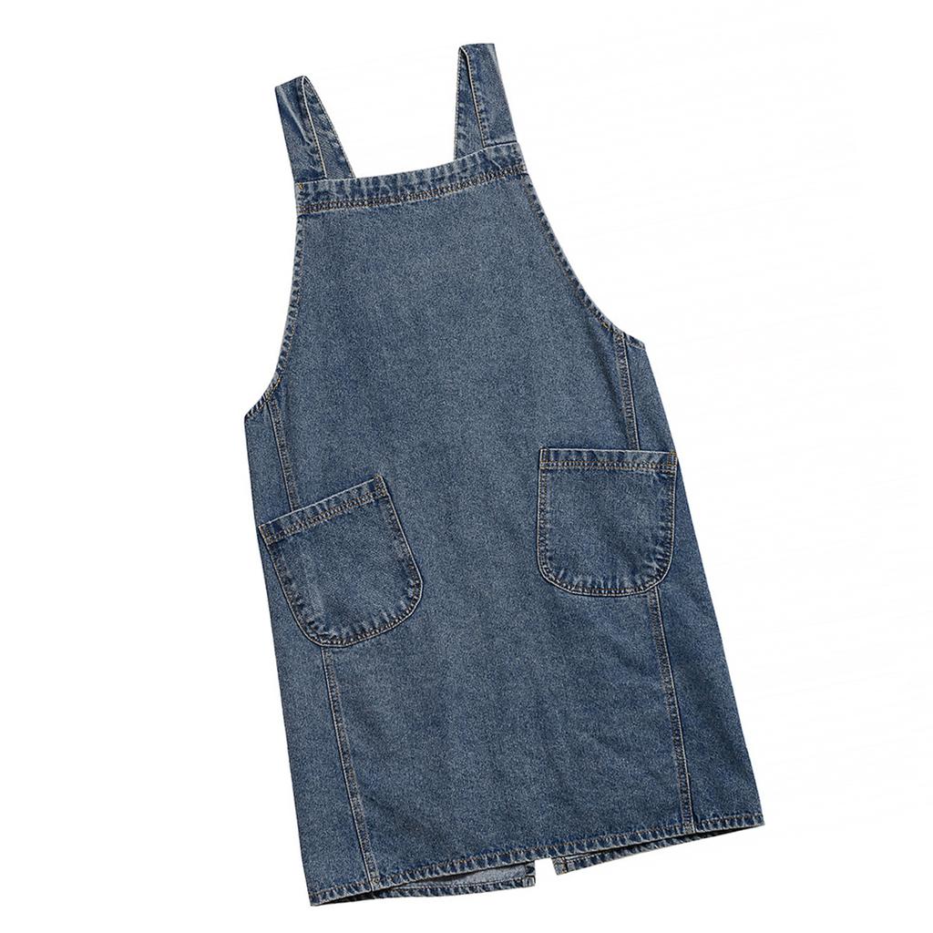 Versatile Denim Apron for Home Chefs Easy Care and Breathable Fabric Cotton Denim Apron for Cooking and Cleaning
