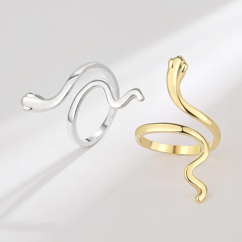18K Gold Plated Snake Ring - Women's Chic Animal Design Jewelry