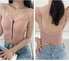 Trendy Zipper Back Tank Top with Chest Pads - Women's Bandeau Bra
