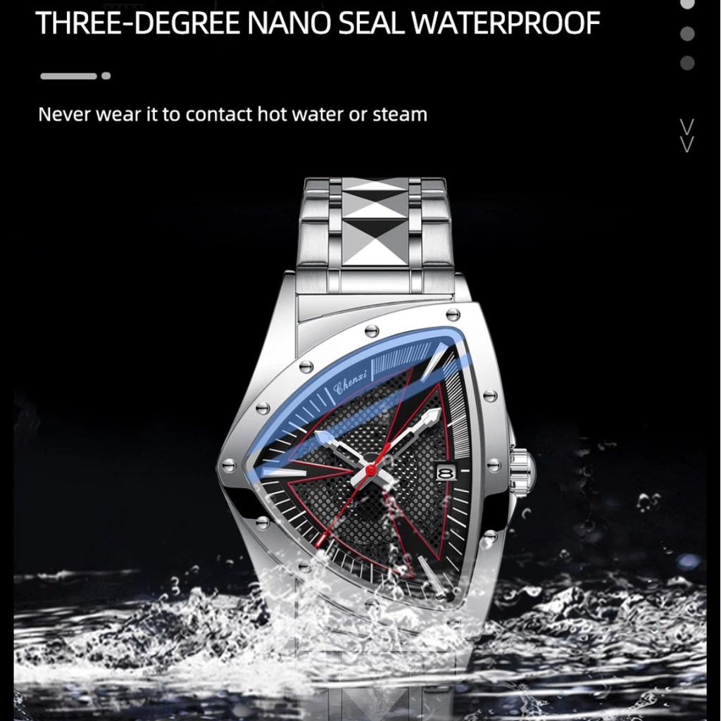 Mode Herrenuhr Quarz Armbanduhr Lässige Hohle Dreiecksuhr Luxus Herren Geschenk Uhr