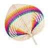 Handmade Weaving Fan Natural Bamboo Raffia Hand Fan Chinese Style Woven Palm Leaf Handheld Fan Summer Cooling Fan Wedding Party Decoration