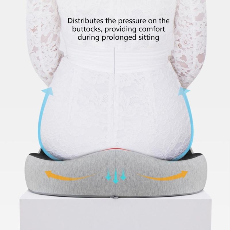 Ergonomic Coccyx Pillow with Removable Washable Cover Support for Long Sitting Hour Office Car