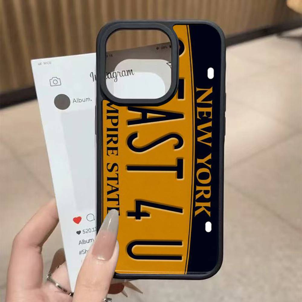 Retro Vintage License Plate For Iphone 11 12 13 14 15 Pro Max 17 16 Plus Hard PC+TPU Back Cover