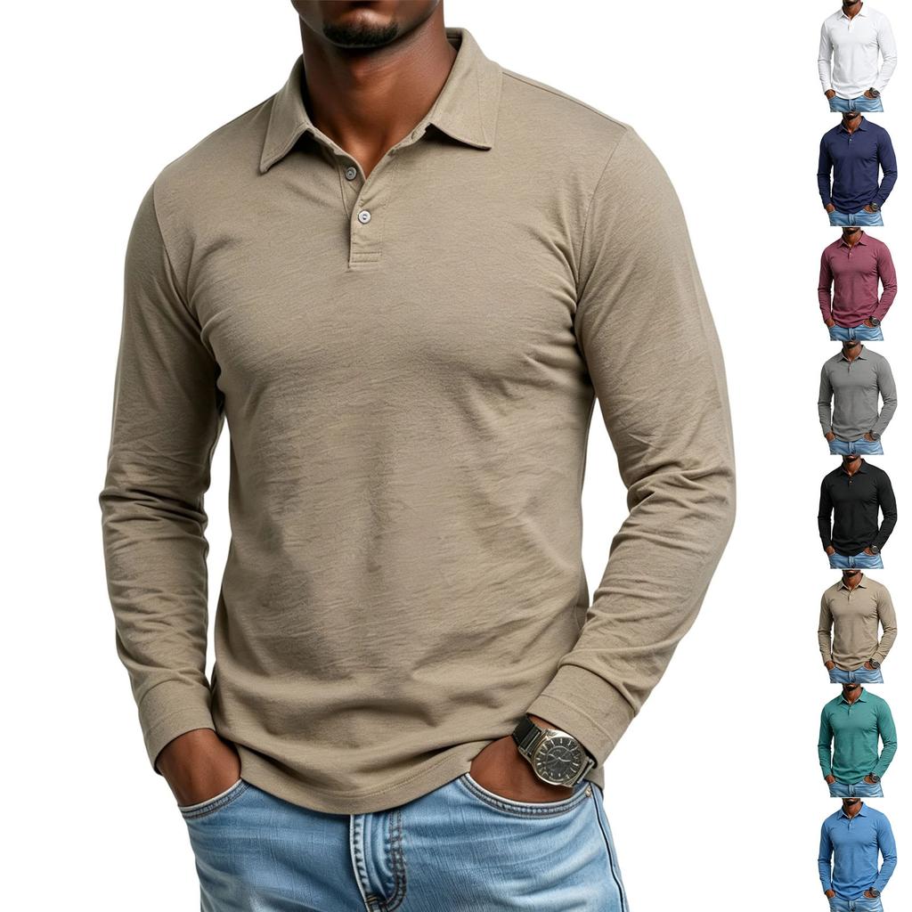 Men's Long Sleeve Color Shirt for Outdoor Casual Wear