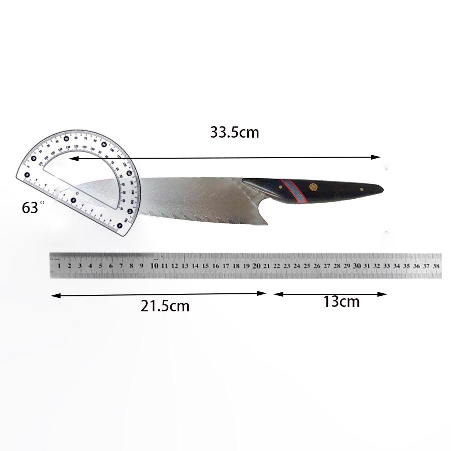 8.5 Inch Chef Knife Damascus VG-10 Steel Blade Ebony Handle Sharp Gyutou Slicing Cleaver Japanese Kitchen Knives Cooking Tools