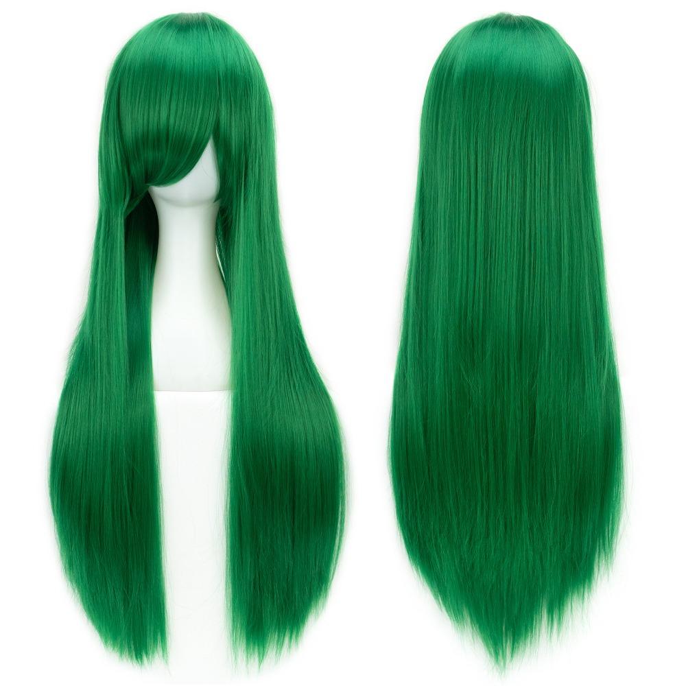 Heat Resistance Long Synthetic Hair 80cm Anime Straight Hairpiece Halloween Cosplay Wigs  Costume