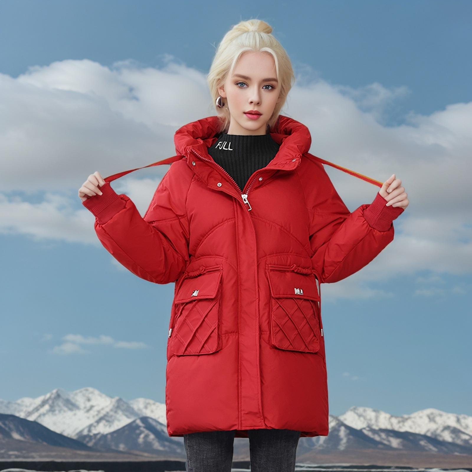 

Женская модная куртка Bakery Down, женская зимняя куртка средней длины с капюшоном и хлопковой подкладкой 3XL