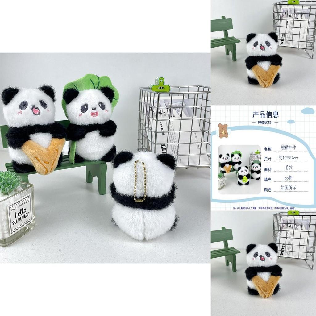 Adorable Plush Panda Keychain Cute Cartoon Animal Pendant Soft Toy With Pp Cotton Filling