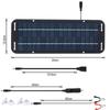 Set 30W Solar Panel 12V Trickle Charger Battery Charger Kit With Double-Headed Clip And USB Female Cable Maintainer Boat Car RV