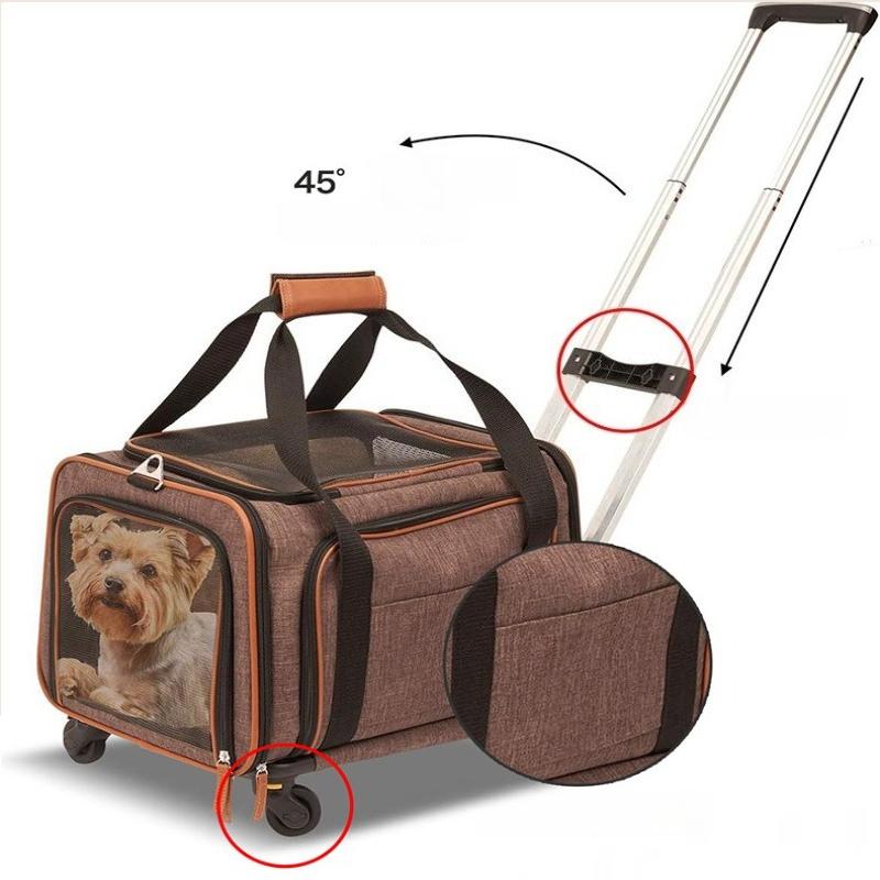 Large Capacity Expansion Cat Dog Bag Pet Trolley Case Portable Foldable Cat Carriers Bags Outdoor Travel Double Shoulder Pet Bag