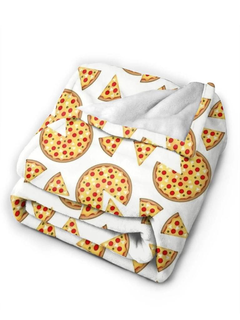 Cool Fun Pepperoni Pizza and Slices Graphic Throw Blanket  Soft Warm Quality for Kids Boys Girls Bedspread for Spring Outdoor Us