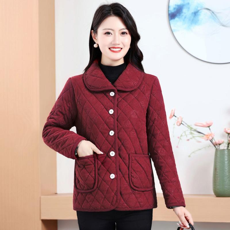 Autumn and Winter Fashi Women's Simple Plush Thickened Warm Loose Cott-padded Jacket Versatile Jacket