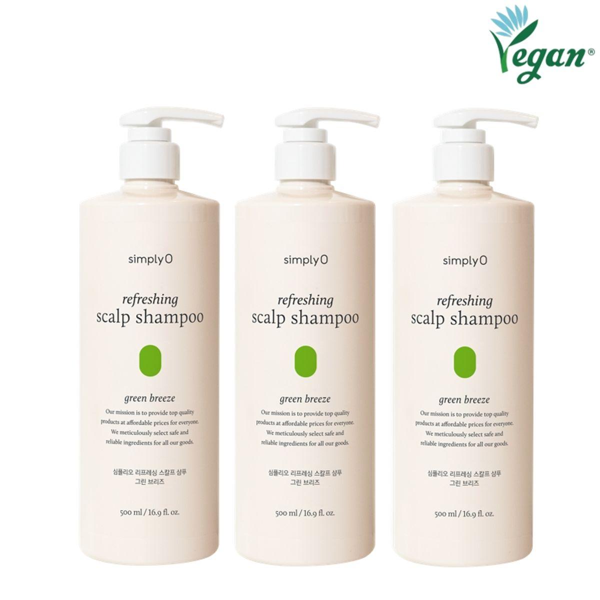 Refreshing Scalp Care Shampoo 500ml (3 bottles) 3 Green Breeze