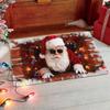 Santa Claus Chimney Doormat Funny Visual Illusion Decorative Floor Mat for Front Door Entryway Indoor Outdoor Holiday Decor