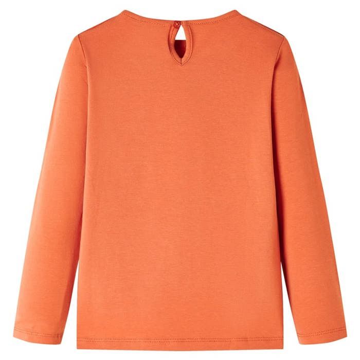 T-shirt enfants à manches longues orange brûlé 92/104/116/128/140