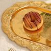 European Vintage Fruit Plate, Alloy Household Rectangular Plate, Golden Dessert Hotel Tray, High-End Home Tabletop Decoration