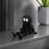 Desktop Ornament for Halloween 3D Printed Articulated Ghost Figurine, Movable Joint Toy, Funny Hooded Small Portable Figurine Decor, Unpainted