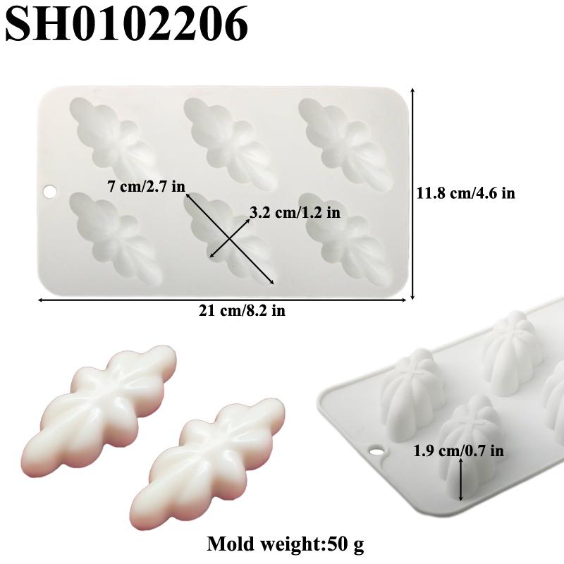 

6 или 8 ячеек 3D Shell Design Формы для пудинга, мусса, десерта Мадлен, шоколада, силиконовые формы для украшения торта Инструменты