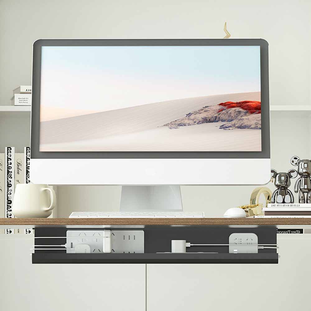 Tavă de gestionare a cablurilor Suport organizator de sârmă de birou Gestionare cabluri sub birou Suport cablu ignifug Adeziv cu două fețe