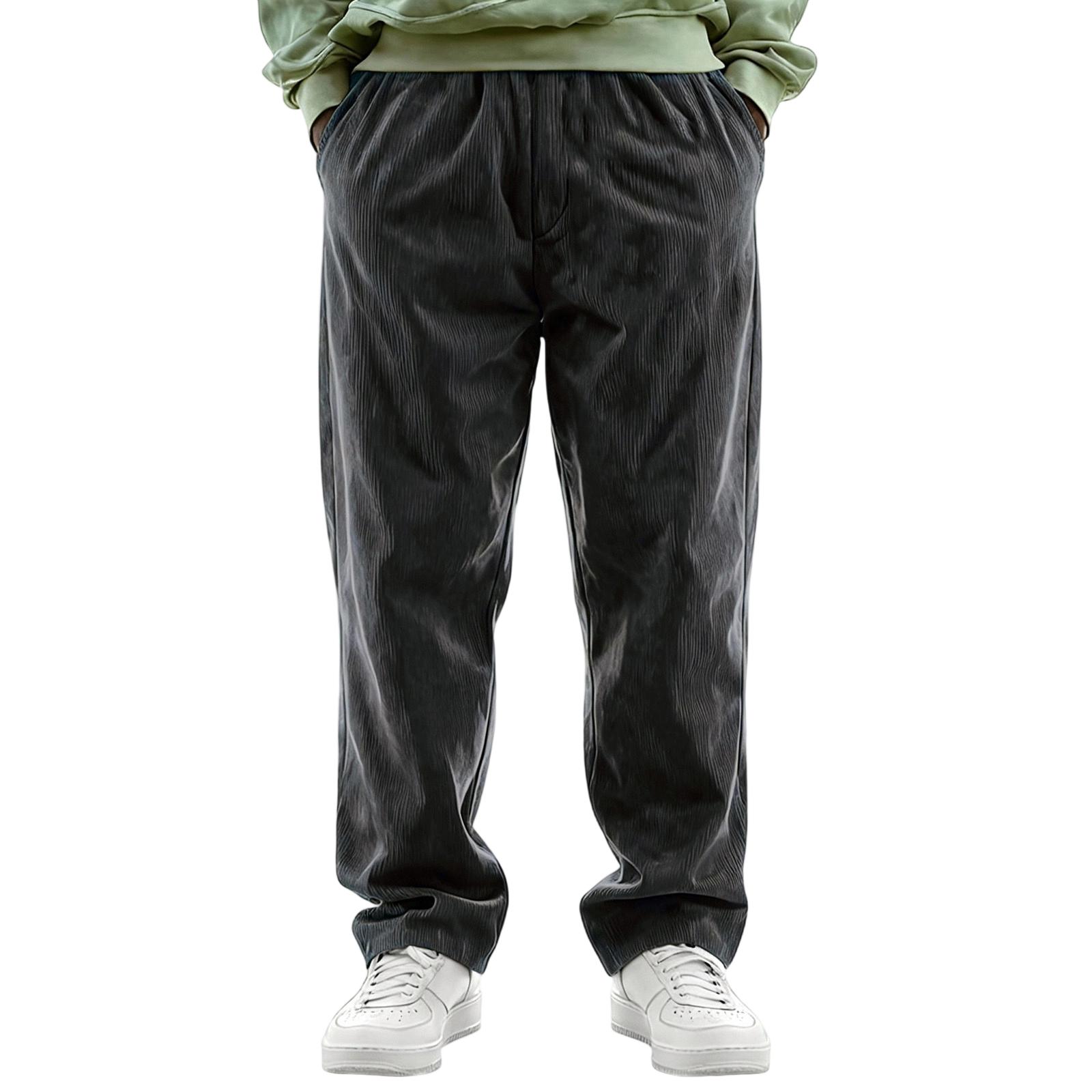 

Мужская Мода Досуг Средняя Посадка Длинный Стиль Повседневные Брюки M чёрный