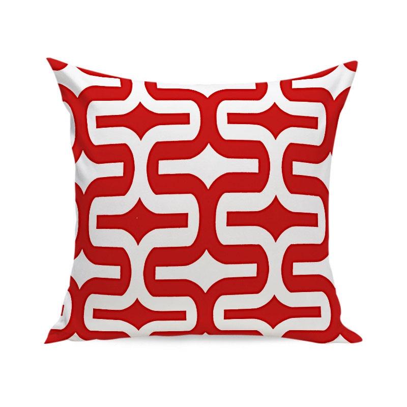 Red Simple Geometric Wave Cushion Cover Throw Pillow Case Sofa Car Decor Home
