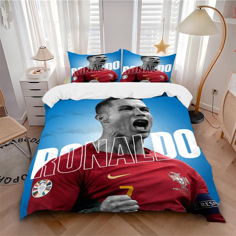 Ronaldo'S Celebration Moment Print 3Pcs Bedding Setduvet Cover With 2 Bedropillowcase Home Birthday Gift