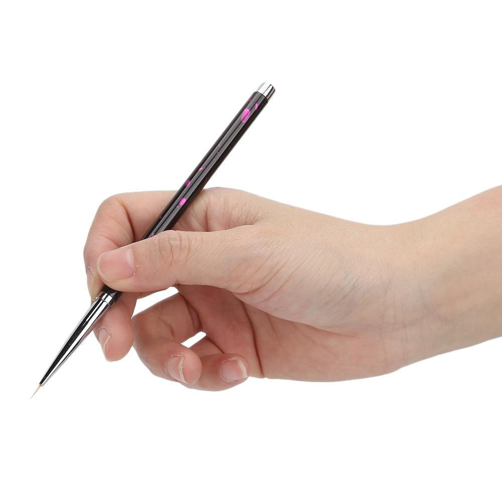 3PCS Black Nail Art DIY Brush Set Nylon Hair Nail Art Liner Brushes Home Salon