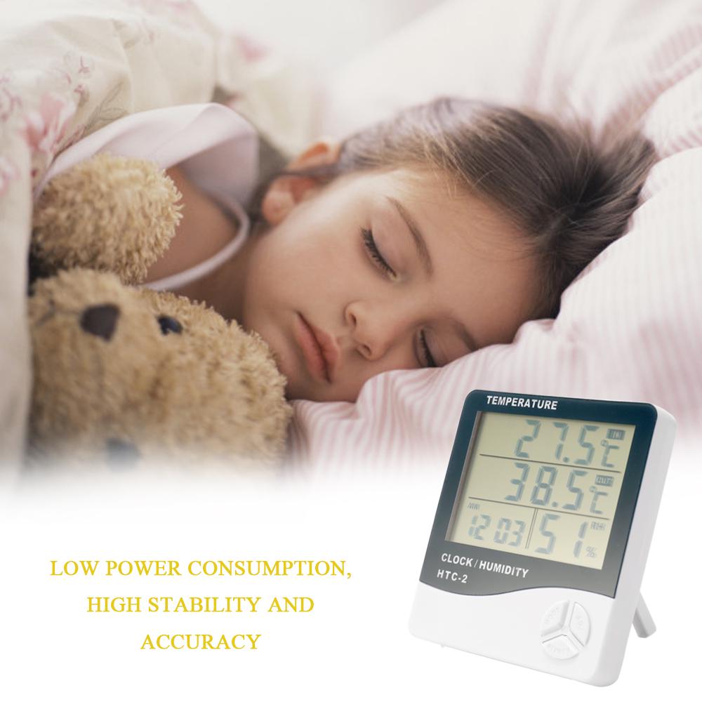 Indoor and Outdoor Large Screen Digital Display Temperature and Humidity Meter Time Calendar Alarm