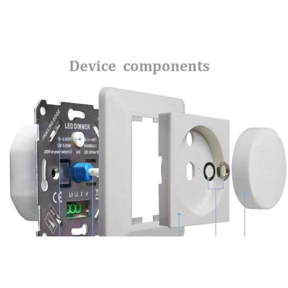 Home Lighting 230V LED Dimmer Smooth Brightness Control Dimming Switch Easy Installation Overcurrent Protection