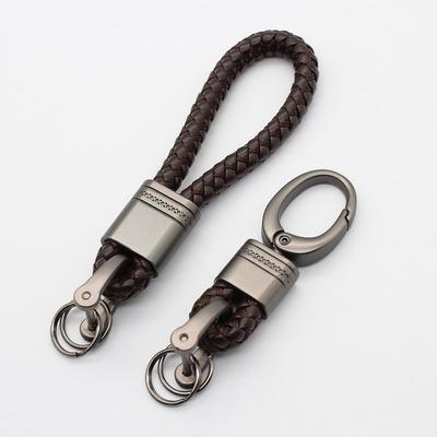 Faux Leather Rope KeyChain For Car Hand Woven Buckle Key Rings Couple Auto Gift Detachable Metal Luxury Key Chains