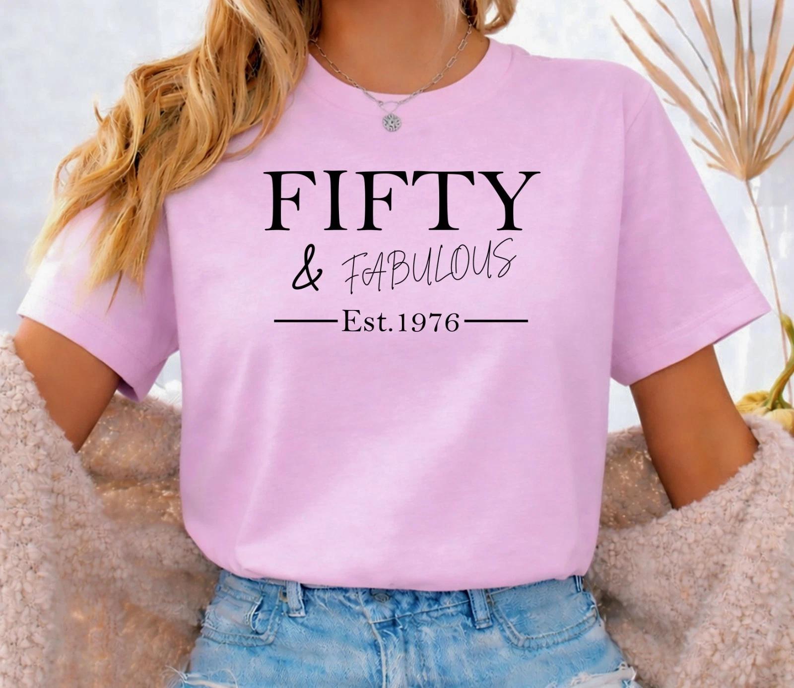 Personalised 50th Birthday Queen Party Women T-Shirts 1976, NN Fifty 2XL