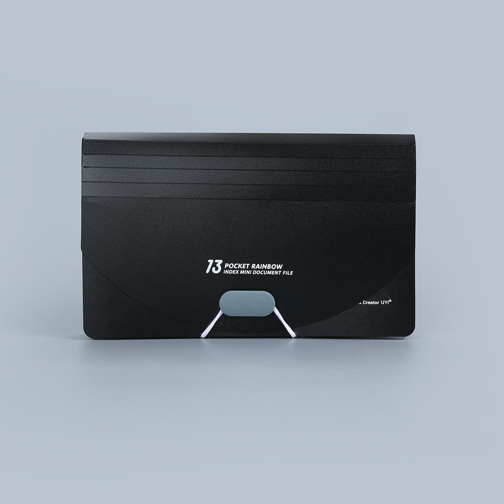 A613 Mini Akkordeon-Ordner Kompakter Tragbarer Beleg-Organizer Aktenordner für Rechnungen Coupons und Dokumente mit 13 Fächern