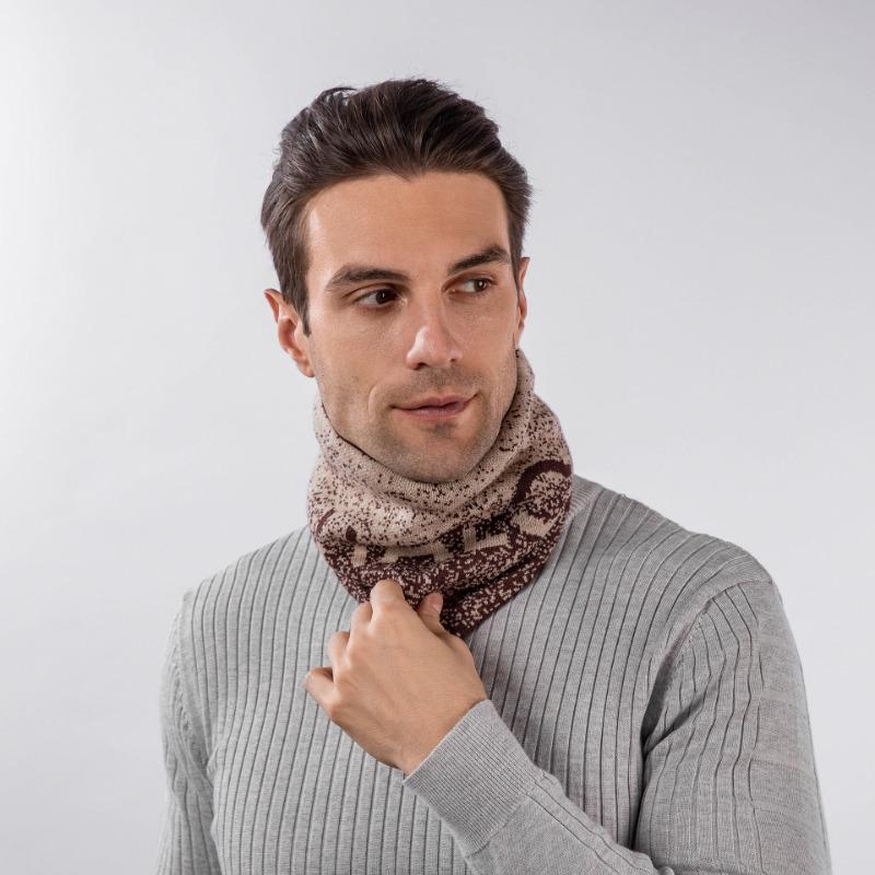 Winter warm head scarf men and women versatile velvet neck cover gradual change knitted thickened wool letter scarf new