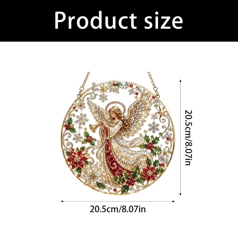 Seasonal Christmas Acrylic Ornament DIY Kits with Drill Art Finish, Top Chain, Selected Style, Tool Set Home Use