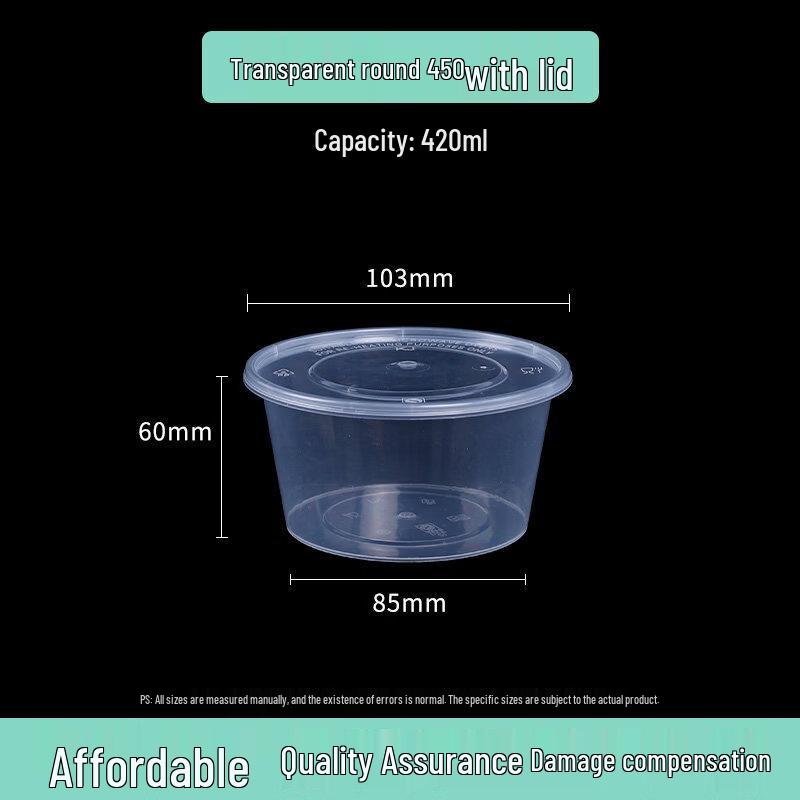 ZISIZ 1000 Round Disposable Meal Box