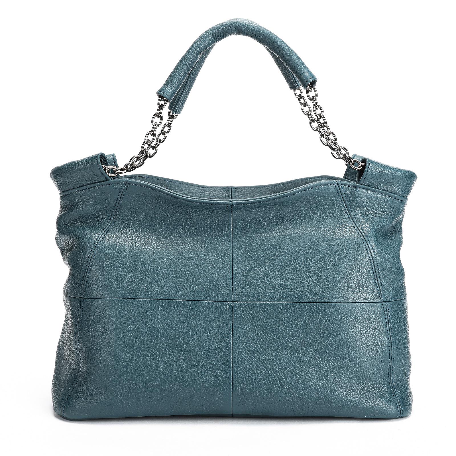 

Женская сумка из натуральной кожи Сумка на одно плечо Сумка-переноска Сумка из натуральной кожи с цепочкой coffee синий