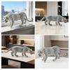 4Pcs/Set Simulation Leopard Family Model PVC Snow Leopard Figurine Realistic Miniature Wildlife Animal