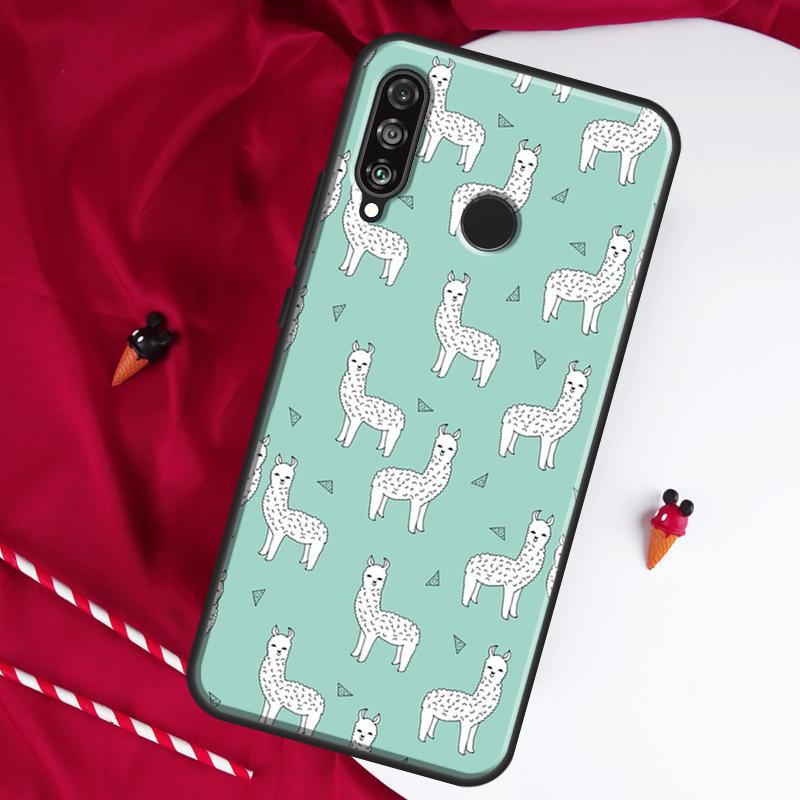 Cartoon Alpaca Llama For Huawei Nova Y61 Y70 Y90 Y60 Y72 Y91 12s 12i 11i 7i 8i 9 10 SE P60 Pro P30 P40 Lite Case