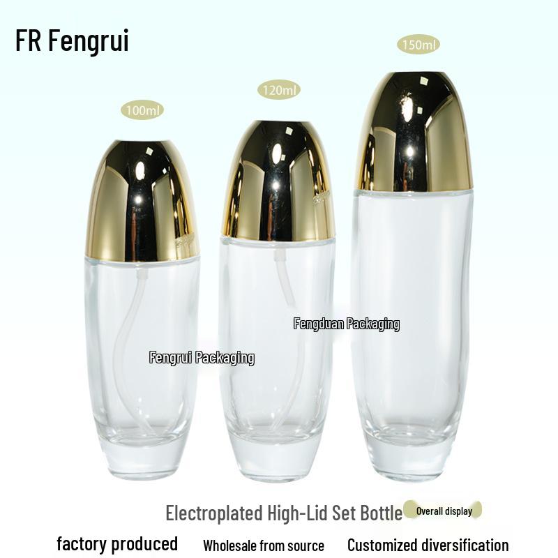 In Stock: 30/40/50/100/120/150ml Bullet Oval Thick-bottomed Glass Bottles for Lotion/Toner/Serum. 30ml Transparent Glass