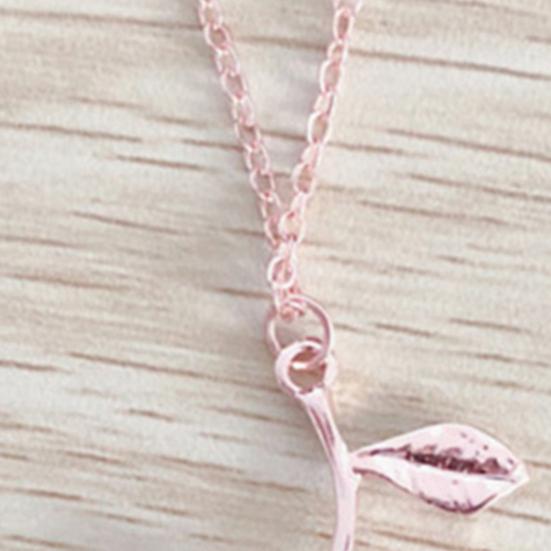 Elegant Women Enamel Rose Pendant Chain Necklace Jewelry Valentines Day Gift