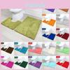Elegant 2 Piece Bath Mat Set Non-slip Toilet Pedestal Soft Foam Shaggy Chenille Rug For Modern Bathrooms