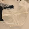 Female Spring and Autumn Sweet Lace Edge Pure Color Pure Cotton 10A Bacteriostatic Briefs