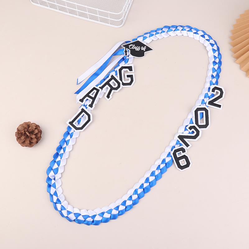 Graduation Leis Class Of 2026 Grad Handmade Ribbon Lei Ribbon Necklace With Grad Letters