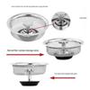 Universal Stainless Steel Anti-Clog Sink Drain Filter and Cover for Kitchen and Dishwashing - Large Size