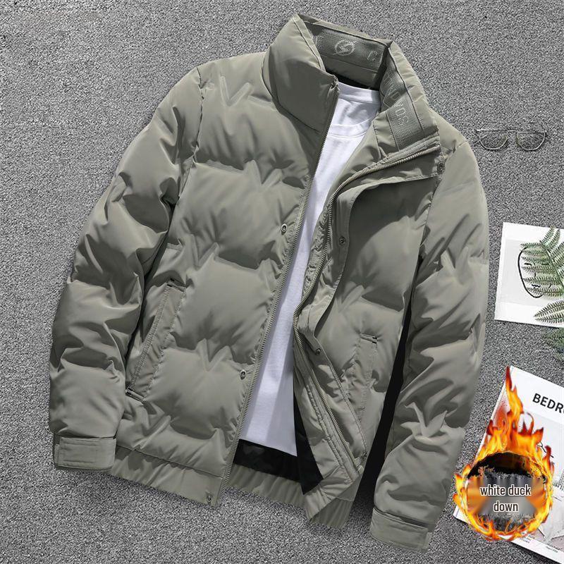 Men's Ultra-Thick Lightweight White Duck Down Jacket - Clearance Winter Style, Wash-Free Outerwear