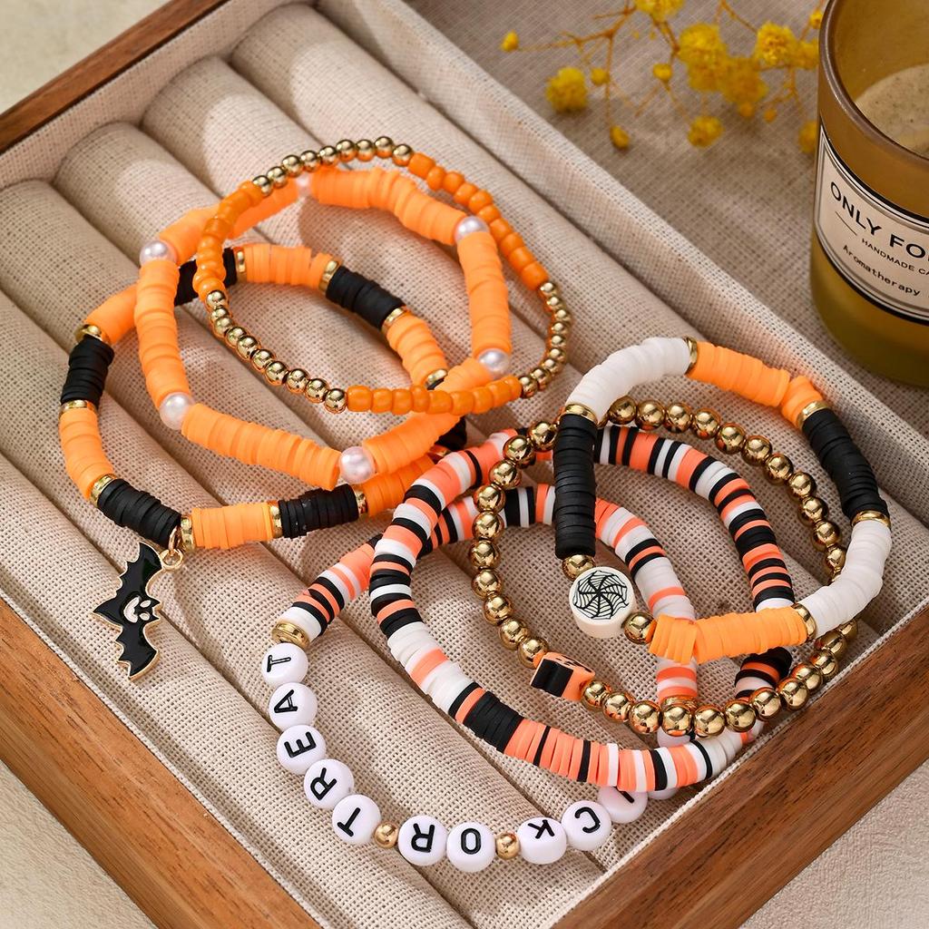 Colorful Holiday Polymer Clay Bracelet Set for Girls