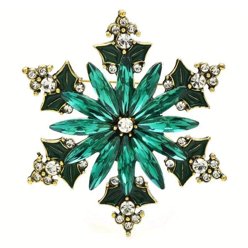 Świąteczna Broszka Płatek Śniegu, Damska Dekoracja Swetra Sukienki Kwiat na Klatkę Piersiową, Wszechstronne Akcesoria na Świąteczną Atmosferę