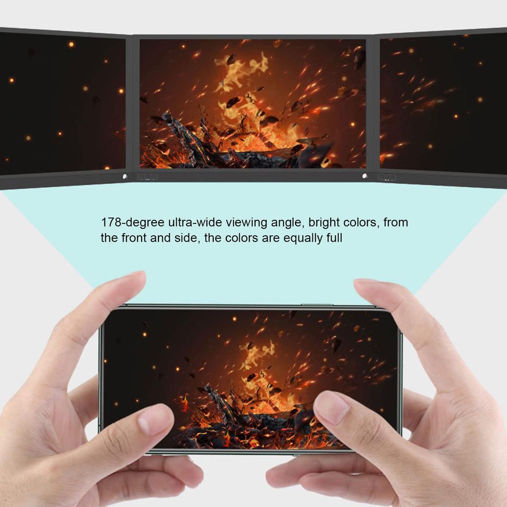 Portable IPS HDR HD 4K Gaming LED Computer Laptop Travel Monitor with Speakers and Leather Case for and Phone 15.6-inch Monitor, Monitor, 169