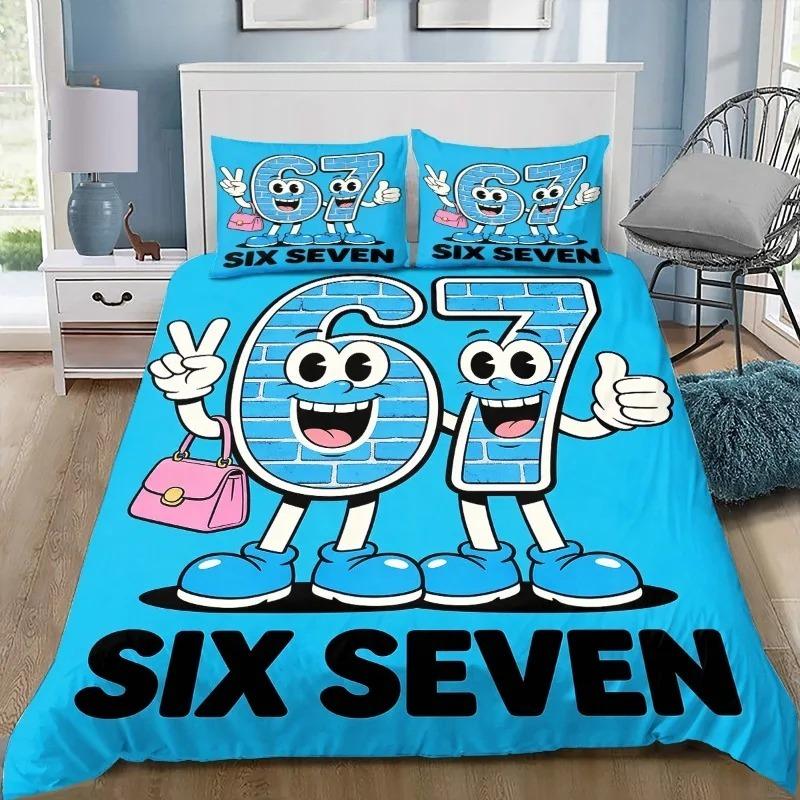 Super Mignon Dessin Animé 67 Caractères Housse de Couette Taie d'Oreiller Ensemble de Literie Chambre à Coucher Lit pour Enfants Chambre d'Enfants cadeau Lit Jumeau Complet Queen Size 135x200cm (3pcs)